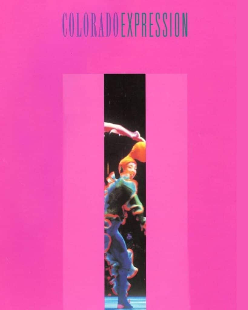 Bright pink Colorado Expression cover with abstract design