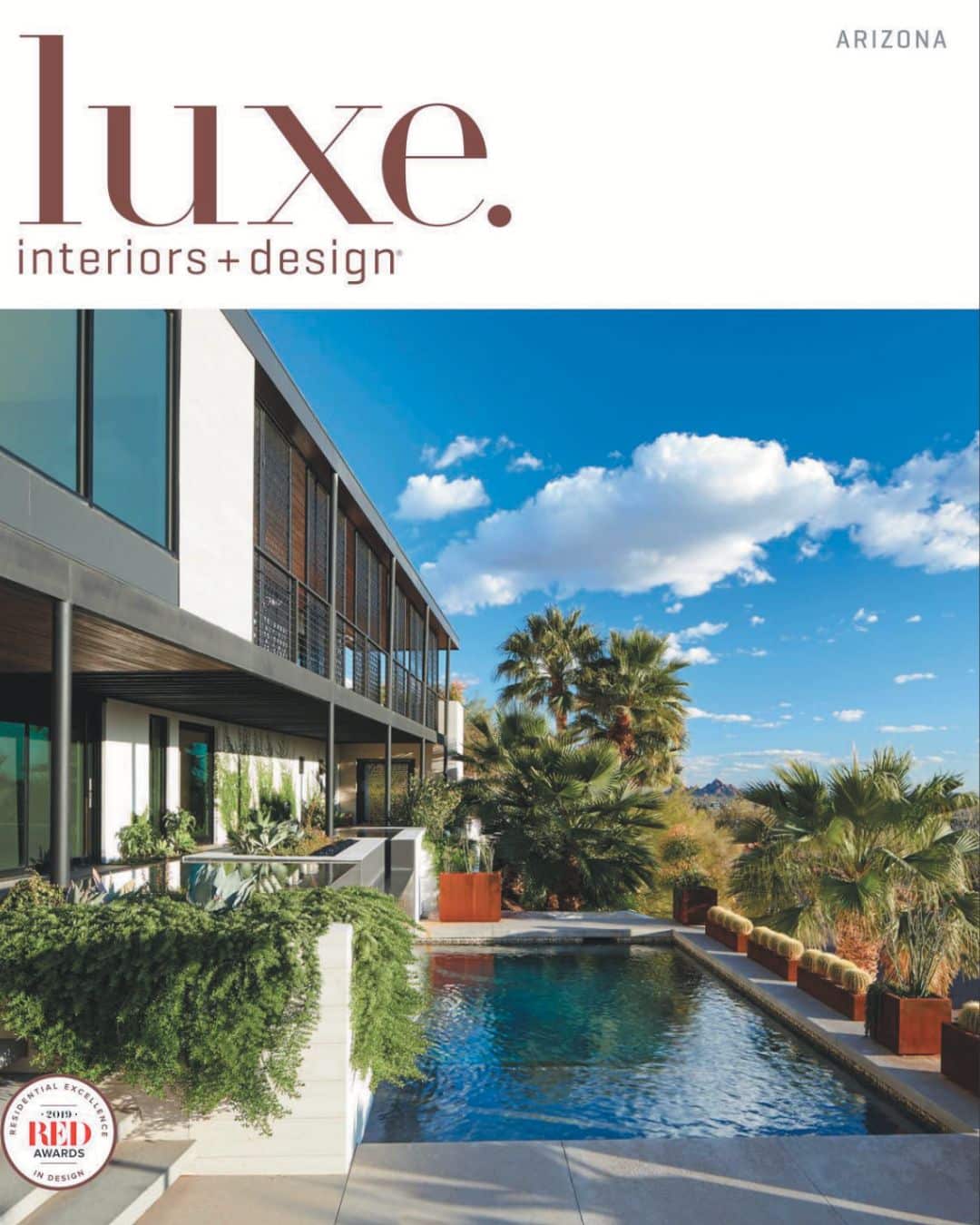 Luxe Interiors + Design magazine cover, May/June 2019, Arizona edition.